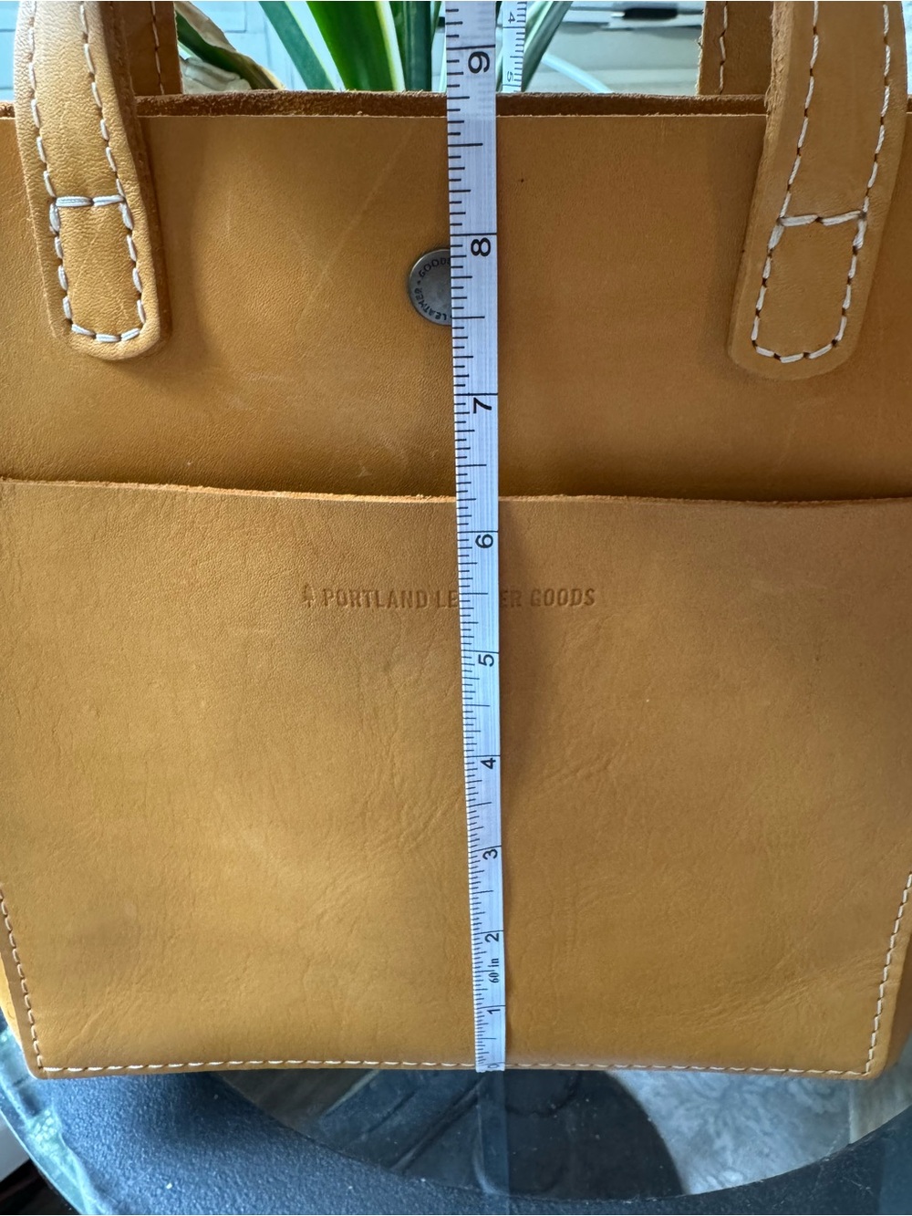 Portland Leather Mustard Tan Small Leather Tote - Picture 4 of 7